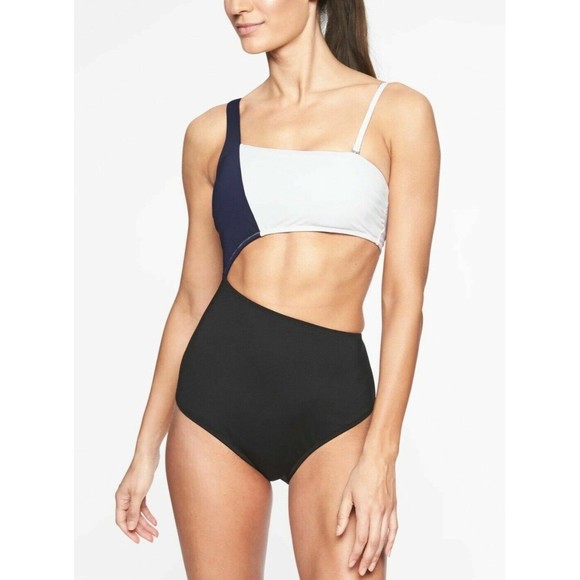 Athleta Other - Athleta Cut Out Blue Black‎ Swimsuits One Piece Bathing Suit Sz. Medium M